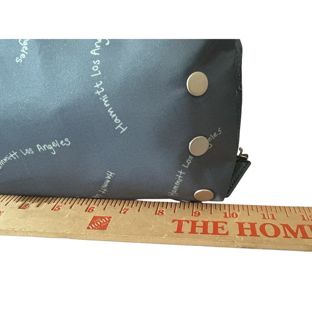 Hammitt Logo Dopp Kit Travel Toiletry Case Organizer Gray Blue Nylon Leather Zip - Picture 11 of 12